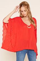 Forever21 Women's  Embroidered Dolman Top