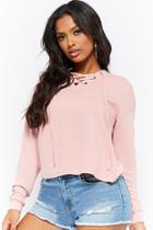 Forever21 Lace-up Hoodie Top
