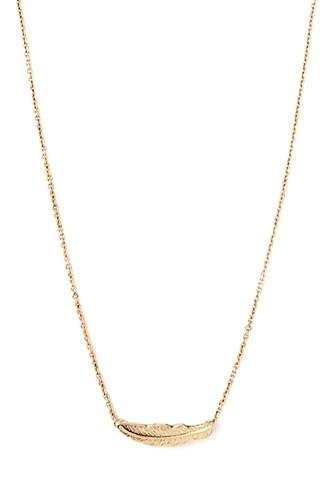 Forever21 Gold Feather Charm Necklace