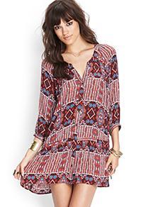 Forever21 Kaleidoscope Drop Waist Dress