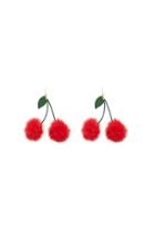 Forever21 Fuzzy Cherry Drop Earrings