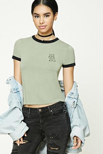 Forever21 50/50 Punk Rock Ringer Tee