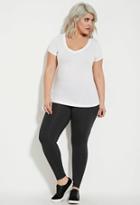 Forever21 Plus Women's  Charcoal Heather Plus Size Classic Heathered Leggings