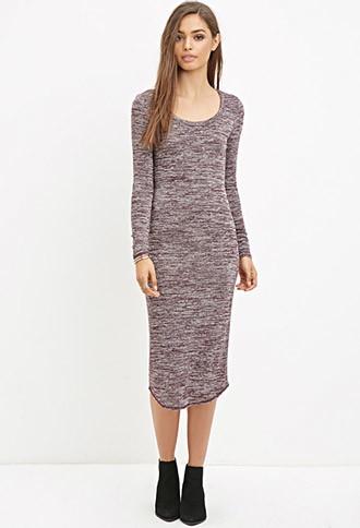 Forever21 Women's  Marled Midi Dress