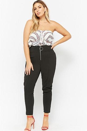 Forever21 Plus Size Pull-ring Zip Pants
