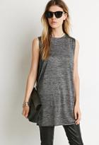 Forever21 Women's  Longline Space Dye Top (grey/black)