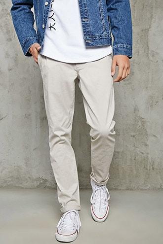 Forever21 Belted Slim-fit Pants