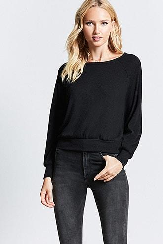 Forever21 Ribbed Knit Raglan Top