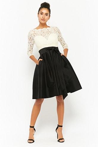 Forever21 Lace Illusion Contrast Dress