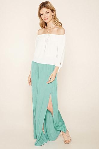 Love21 Women's  Contemporary Pleated Maxi Skirt