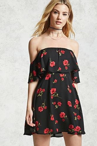 Forever21 Off-the-shoulder Poppy Dress