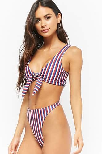 Forever21 Motel Striped Bikini Bottoms