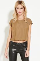 Forever21 Contemporary Boxy Cap-sleeved Top