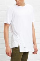 21 Men Men's  Raw-cut Scalloped-hem Tee