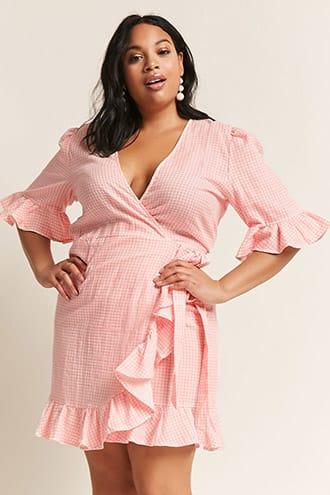 Forever21 Plus Size Eta Gingham Wrap Dress