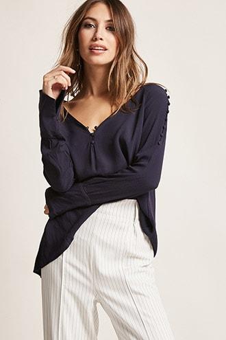 Forever21 Billowy Button Top
