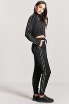 Forever21 Mesh Metallic-trim High-rise Joggers