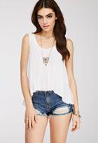Forever21 Raw-cut Gauze Top