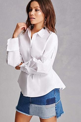 Forever21 Peplum Button-down Shirt