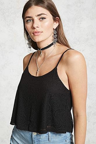 Forever21 Crochet Lace Cropped Cami