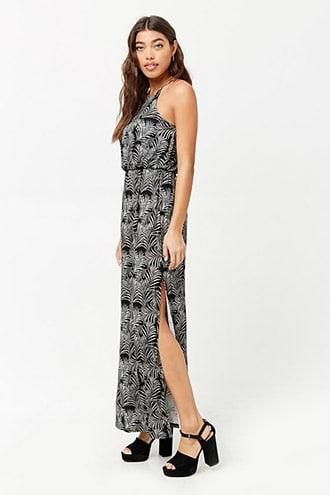 Forever21 Foliage Knit High Neck Maxi Dress