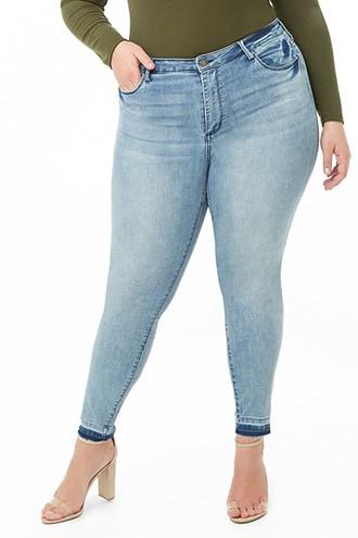 Forever21 Plus Size Release-hem Jeans