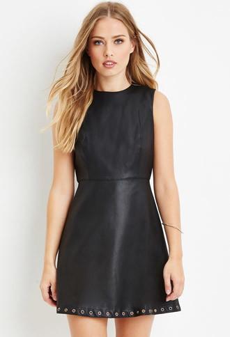 Forever21 Faux Leather Grommet Dress