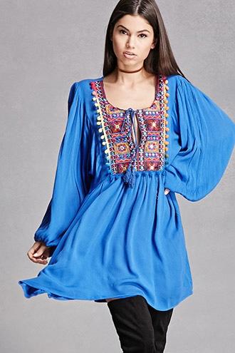 Forever21 Velzera Ornate Peasant Dress