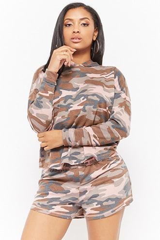 Forever21 French Terry Camo Shorts