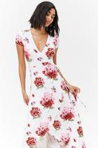 Forever21 Floral Surplice High-low Maxi Dress