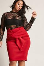 Forever21 Plus Size Neoprene Twist-front Skirt