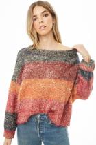 Forever21 Metallic Fuzzy Colorblock Sweater