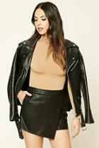 Forever21 Women's  Asymmetrical Faux Leather Skort