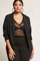 Forever21 Plus Size Ruched Crepe Blazer