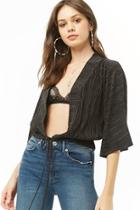 Forever21 Accordion-pleated Tie-front Top