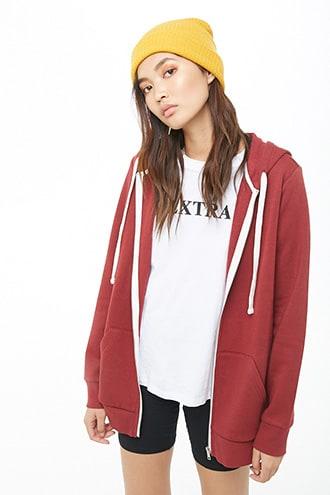 Forever21 Fleece Zip-up Hoodie