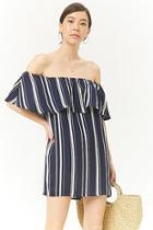 Forever21 Striped Off-the-shoulder Flounce Dress