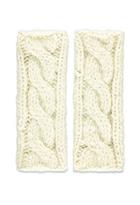 Forever21 Cable Knit Fingerless Gloves (cream)