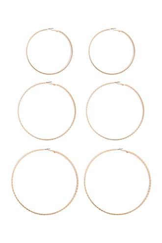 Forever21 Textured Oversized Hoop Earrings Set