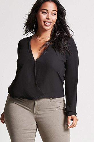 Forever21 Plus Size Chiffon Surplice Top