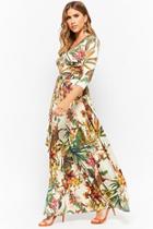 Forever21 Tropical Print Surplice Maxi Dress
