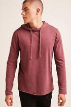 Forever21 Heathered Knit Raw-cut Hoodie