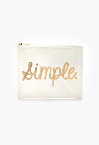 Forever21 Metallic Simple Canvas Pouch