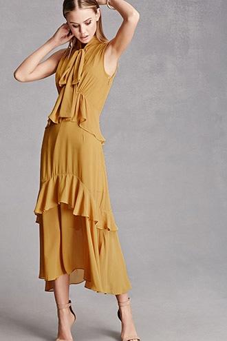 Forever21 Tie-front Ruffle Dress