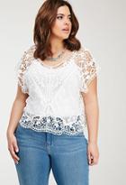 Forever21 Plus Size Mesh-paneled Crochet Top