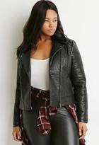 Forever21 Plus Faux Shearling Moto Jacket