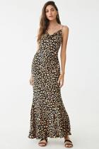 Forever21 Abstract Leopard Print Maxi Dress
