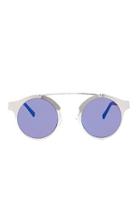 Forever21 Silver & Blue Spitfire Intergalactic Sunglasses