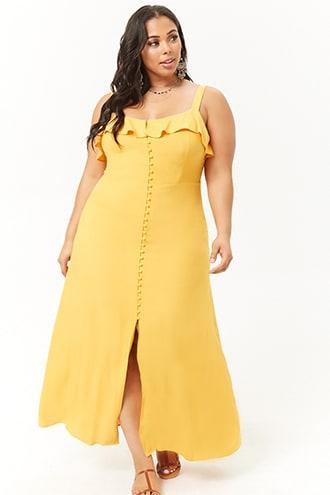 Forever21 Plus Size Button-front Maxi Dress