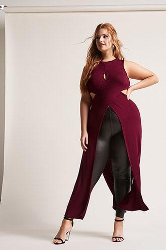 Forever21 Plus Size Longline Cutout Tunic